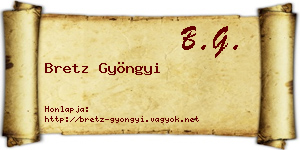 Bretz Gyöngyi névjegykártya