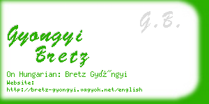 gyongyi bretz business card